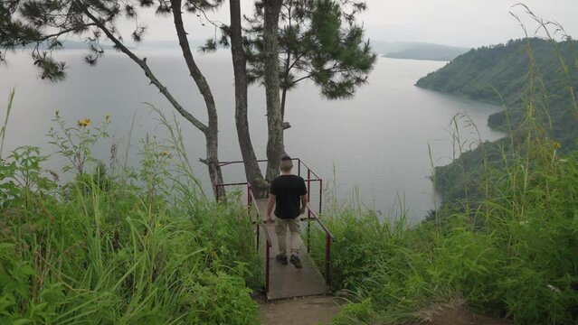 Tree House in Tarabunga Hill Looking to Danau Toba  - a Large Natural Lake in North Sumatra, Indonesia, Occupying The Caldera of a Supervolcano