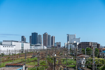 神奈川県新川崎　鉄道基地の風景