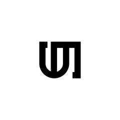 Letter WM logo, Letter WM line logo design	