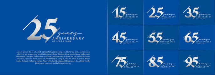 set of anniversary logo with silver color can be use for celebration