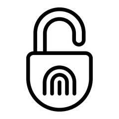 open padlock line icon