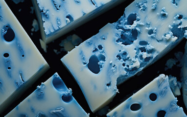 Blue Cheese Close-Up Abstract Background