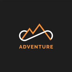 Infinite mountain logo design illustration vector template