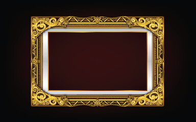golden frame on black background