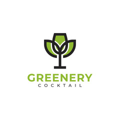 MODERN WINE GREENERY LOGO DESIGN
