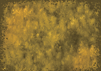 金の塗料を塗って周囲を散らした絵の具で囲んだテクスチャ