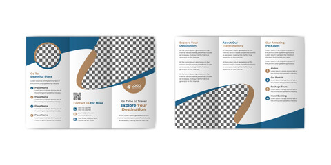 Trifold brochure template for travel agency