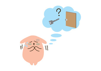 鍵を閉めたか不安になるうさぎ