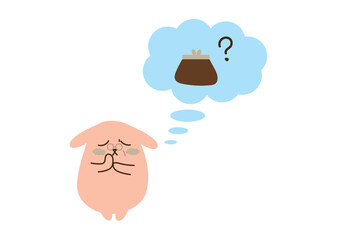 困っているうさぎのおばあちゃん、財布はどこ