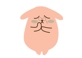 困っているうさぎのおばあちゃん