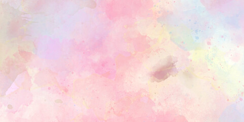 Obraz na płótnie Canvas Pink watercolor background abstract watercolor background with watercolor splashes. Abstract seamless pink watercolor texture background. pink sky and watercolor background with abstract cloudy sky.