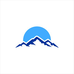 Simple Blue Mountain Logo