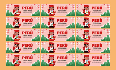 peru independence day banner template vector flat design