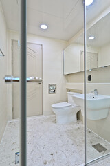 Neatly organized restrooms at accommodation establishments