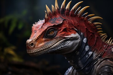 Fototapeta premium Close-Up of Tsintaosaurus, Natural light, Generative AI