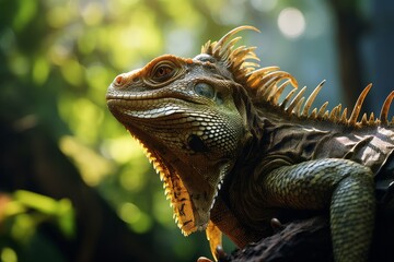Fototapeta premium Close-Up of Rhabdodon, Natural light, Generative AI