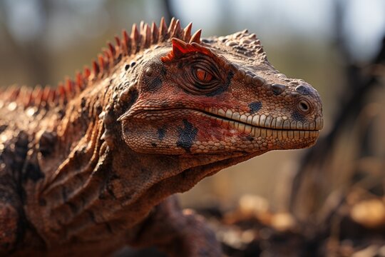 Close-Up of Rajasaurus, Natural light, Generative AI