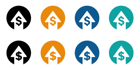 Cost increase vector flat graphic icons