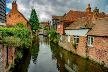 Fototapeta na wymiar Canal through a rural English country village