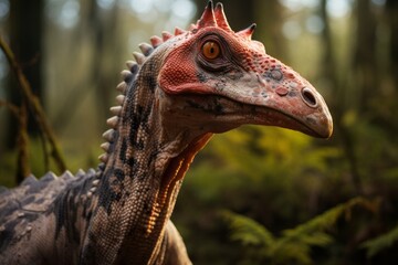 Close-Up of Parasaurolophus, Natural light, Generative AI