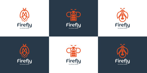 Set of firefly modern logo