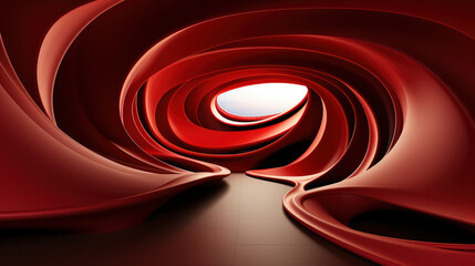 Crimson Portal: Abstract Red Tunnel Background. Generative AI
