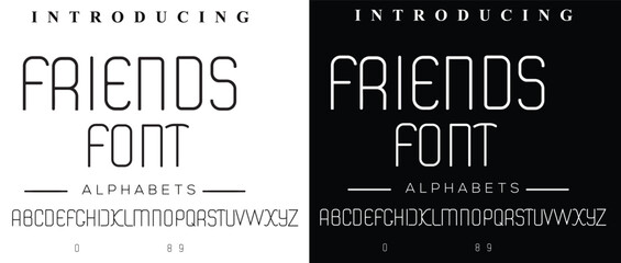 Minimal urban font. Sports minimal tech font letter set. Typography with dot regular and number. minimalist style fonts set. vector illustration