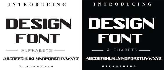 Minimal urban font. Sports minimal tech font letter set. Typography with dot regular and number. minimalist style fonts set. vector illustration