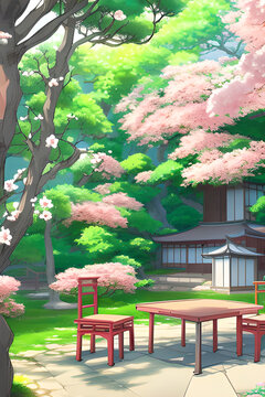 beautiful anime scenery, landscape artwork, Japanese house