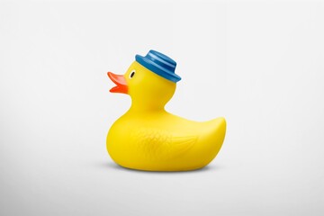 Yellow rubber toy Duck on background