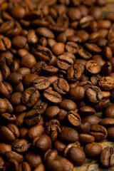 roasted coffee beans, close-up pattern
