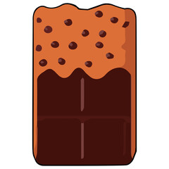 Chocolate caramel clipart flat design on transparent background, dessert isolated clipping path element