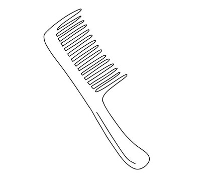recommend clip art: Doodle hairbrush for styling vector doodle illustration. Comb hairdresser tool isolated on white