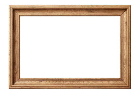 Brown wooden horizontal frame isolated on transparent background