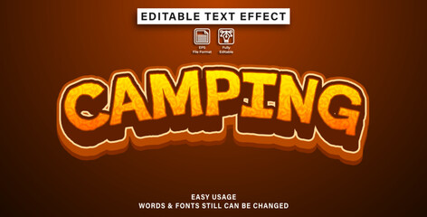 editable text effect camping