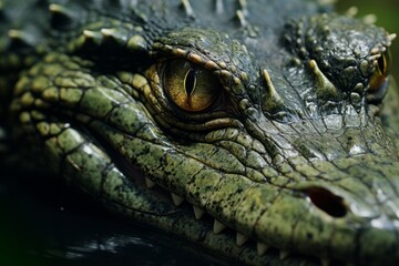 Fototapeta premium Photograph Of Crocodile Natural Light, Generative AI 