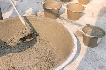 black concrete mixer