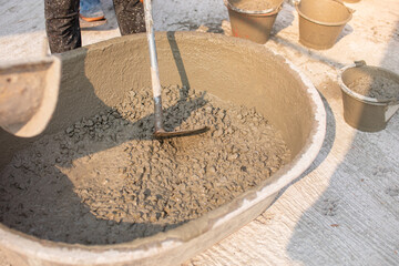 black concrete mixer