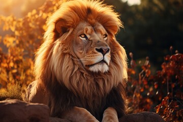 Fototapeta premium Photograph Of Lion Natural Light, Generative AI