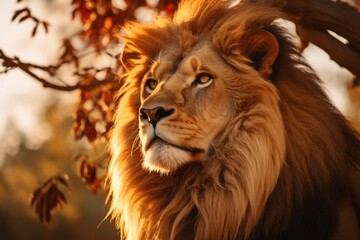 Fototapeta premium Photograph Of Lion Natural Light, Generative AI