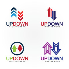 Arrows up down logo icon design template.
