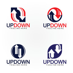 Arrows up down logo icon design template.