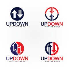 Arrows up down logo icon design template.
