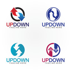 Arrows up down logo icon design template.