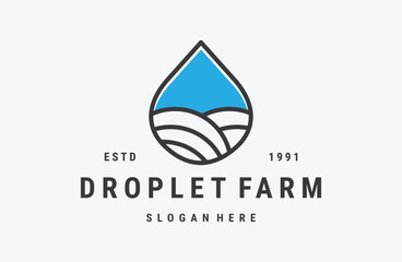 Droplet farm logo icon design template vector illustration