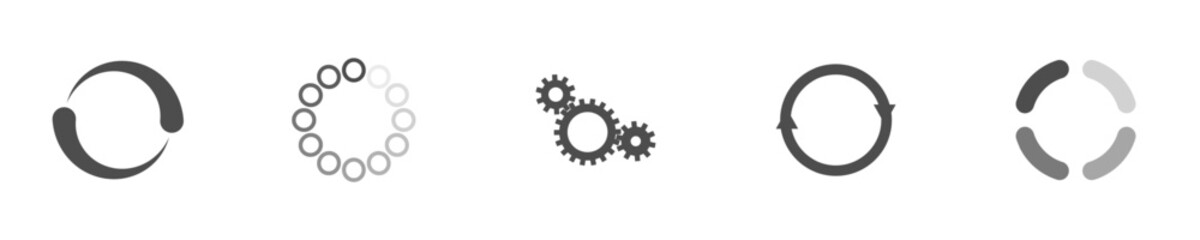 Download sign set. Load icons set. Load system. Data load. Loading bar. Froze computer. Vector stock illustration. Vector illustration. Vector illustration