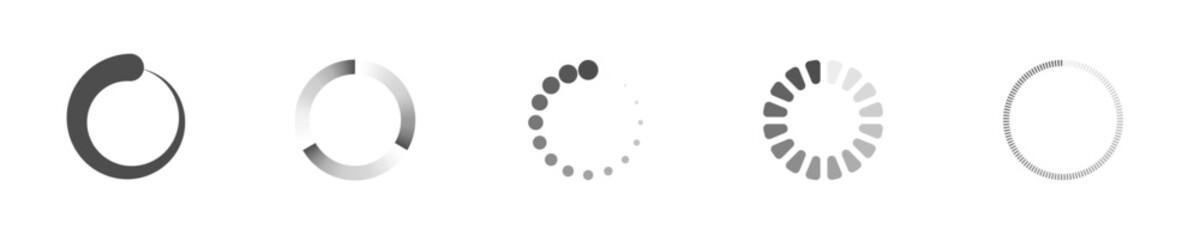 Download sign set. Load icons set. Load system. Data load. Loading bar. Froze computer. Vector stock illustration. Vector illustration. Vector illustration