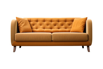 Fototapeta premium Sofa deco style in brown isolated on transparent background. Front view. Series of furniture