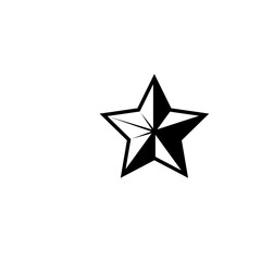 black and white star