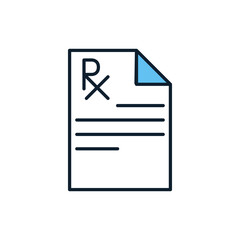 Prescription related vector line icon. Sheet, paper Isolated on white background. Vector illustration. Editable stroke